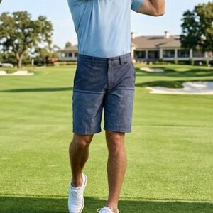 TravisMathew Men’s Size 36 Hybrid Golf Board Shorts Blue Heathered Stripe